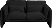 Stylus 64" Boucle Fabric Upholstered Loveseat in Black - 198Black-L