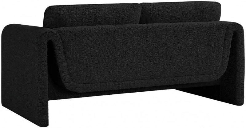 Stylus 64" Boucle Fabric Upholstered Loveseat in Black - 198Black-L