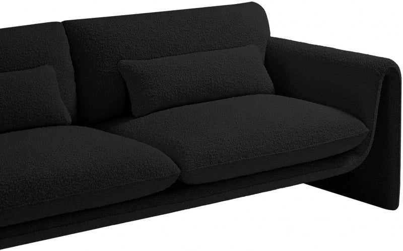 Stylus 64" Boucle Fabric Upholstered Loveseat in Black - 198Black-L