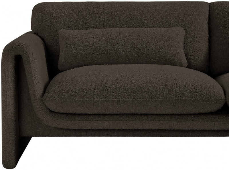 Stylus 64" Boucle Fabric Upholstered Loveseat in Brown - 198Brown-L