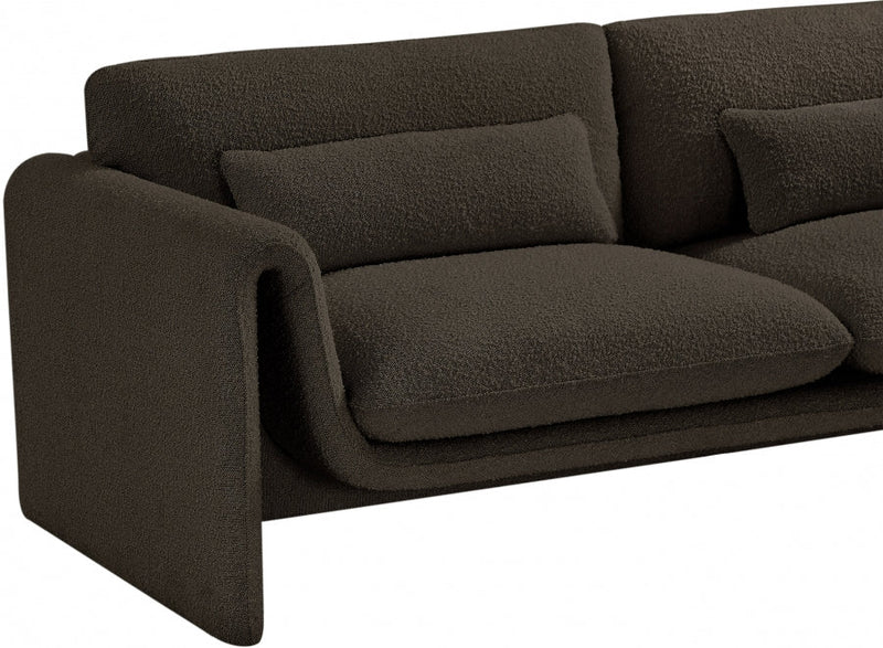 Stylus 64" Boucle Fabric Upholstered Loveseat in Brown - 198Brown-L