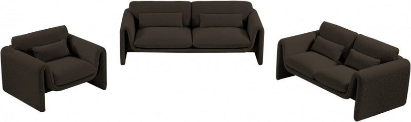 Stylus 64" Boucle Fabric Upholstered Loveseat in Brown - 198Brown-L