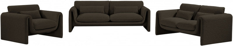 Stylus 64" Boucle Fabric Upholstered Loveseat in Brown - 198Brown-L
