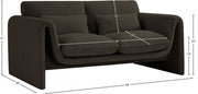 Stylus 64" Boucle Fabric Upholstered Loveseat in Brown - 198Brown-L
