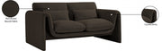 Stylus 64" Boucle Fabric Upholstered Loveseat in Brown - 198Brown-L