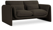 Stylus 64" Boucle Fabric Upholstered Loveseat in Brown - 198Brown-L