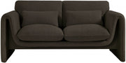 Stylus 64" Boucle Fabric Upholstered Loveseat in Brown - 198Brown-L