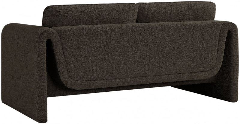Stylus 64" Boucle Fabric Upholstered Loveseat in Brown - 198Brown-L