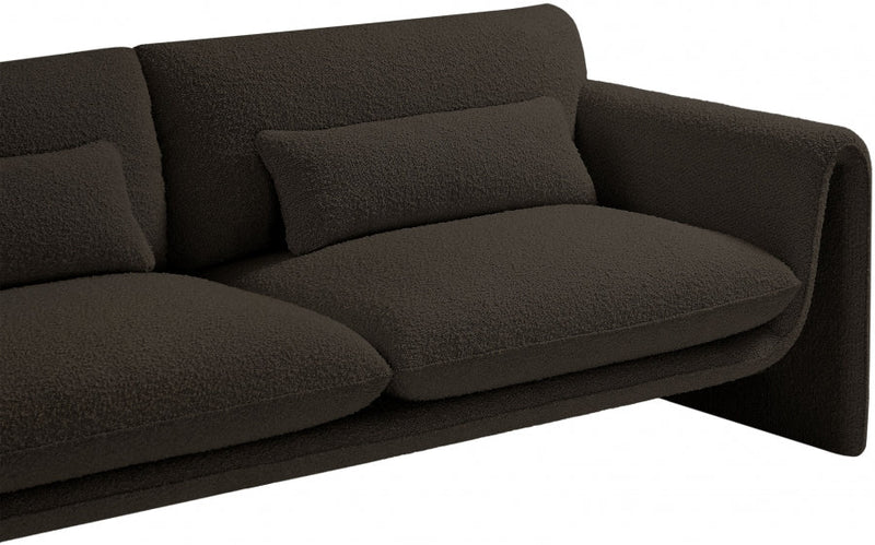 Stylus 64" Boucle Fabric Upholstered Loveseat in Brown - 198Brown-L