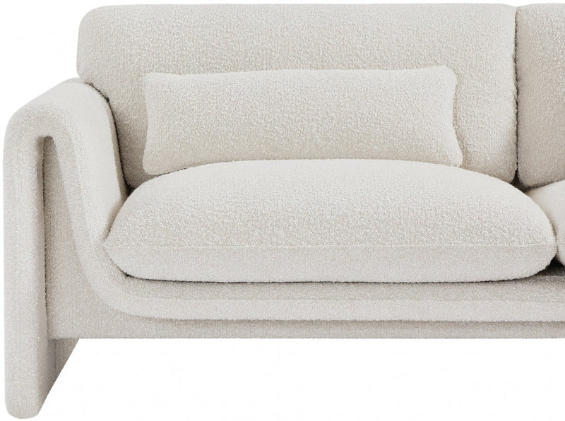 Stylus 64" Boucle Fabric Upholstered Loveseat in Cream - 198Cream-L