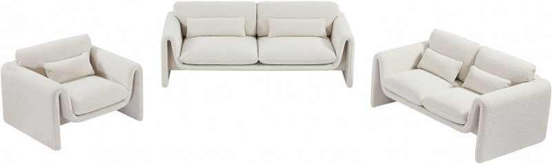 Stylus 64" Boucle Fabric Upholstered Loveseat in Cream - 198Cream-L