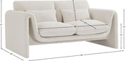 Stylus 64" Boucle Fabric Upholstered Loveseat in Cream - 198Cream-L