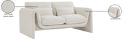 Stylus 64" Boucle Fabric Upholstered Loveseat in Cream - 198Cream-L