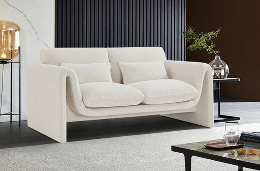 Stylus 64" Boucle Fabric Upholstered Loveseat in Cream - 198Cream-L