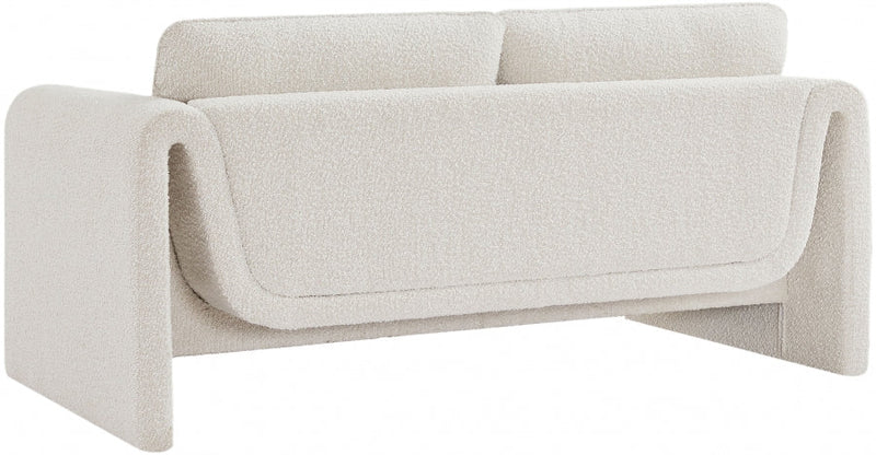 Stylus 64" Boucle Fabric Upholstered Loveseat in Cream - 198Cream-L