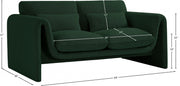 Stylus 64" Boucle Fabric Upholstered Loveseat in Green - 198Green-L