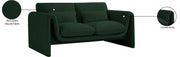 Stylus 64" Boucle Fabric Upholstered Loveseat in Green - 198Green-L