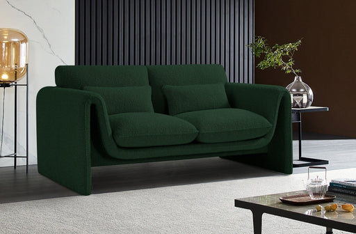 Stylus 64" Boucle Fabric Upholstered Loveseat in Green - 198Green-L