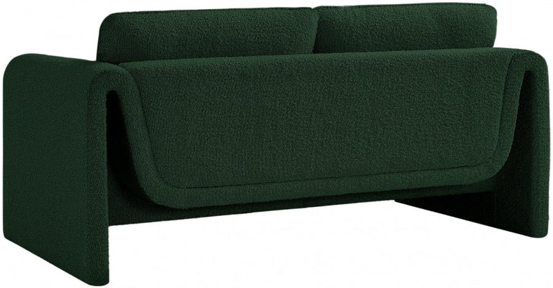 Stylus 64" Boucle Fabric Upholstered Loveseat in Green - 198Green-L