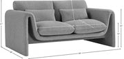 Stylus 64" Boucle Fabric Upholstered Loveseat in Grey - 198Grey-L