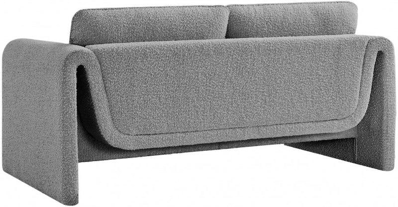 Stylus 64" Boucle Fabric Upholstered Loveseat in Grey - 198Grey-L