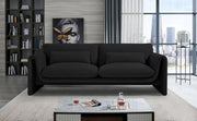 Stylus 86" Boucle Fabric Upholstered Sofa in Black - 198Black-S