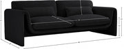Stylus 86" Boucle Fabric Upholstered Sofa in Black - 198Black-S