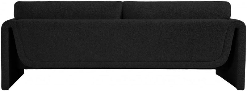 Stylus 86" Boucle Fabric Upholstered Sofa in Black - 198Black-S