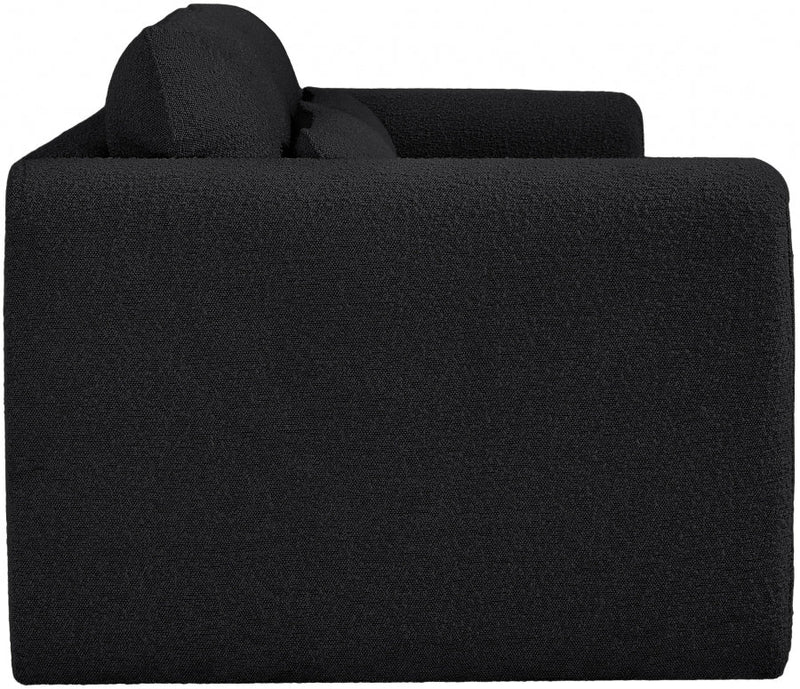 Stylus 86" Boucle Fabric Upholstered Sofa in Black - 198Black-S