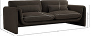 Stylus 86" Boucle Fabric Upholstered Sofa in Brown - 198Brown-S