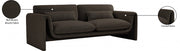 Stylus 86" Boucle Fabric Upholstered Sofa in Brown - 198Brown-S