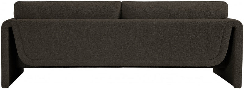 Stylus 86" Boucle Fabric Upholstered Sofa in Brown - 198Brown-S