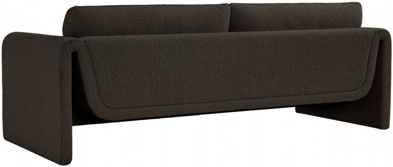 Stylus 86" Boucle Fabric Upholstered Sofa in Brown - 198Brown-S
