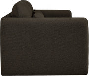 Stylus 86" Boucle Fabric Upholstered Sofa in Brown - 198Brown-S