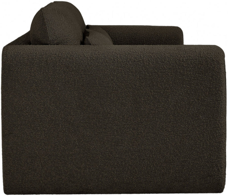 Stylus 86" Boucle Fabric Upholstered Sofa in Brown - 198Brown-S