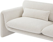 Stylus 86" Boucle Fabric Upholstered Sofa in Cream - 198Cream-S