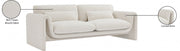 Stylus 86" Boucle Fabric Upholstered Sofa in Cream - 198Cream-S