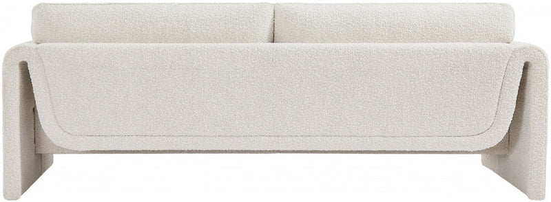 Stylus 86" Boucle Fabric Upholstered Sofa in Cream - 198Cream-S