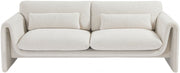 Stylus 86" Boucle Fabric Upholstered Sofa in Cream - 198Cream-S