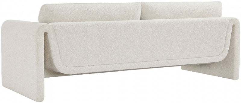 Stylus 86" Boucle Fabric Upholstered Sofa in Cream - 198Cream-S
