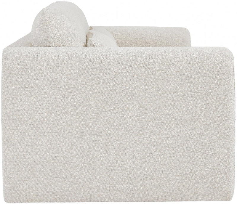 Stylus 86" Boucle Fabric Upholstered Sofa in Cream - 198Cream-S