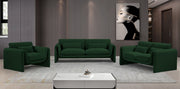 Stylus 86" Boucle Fabric Upholstered Sofa in Green - 198Green-S
