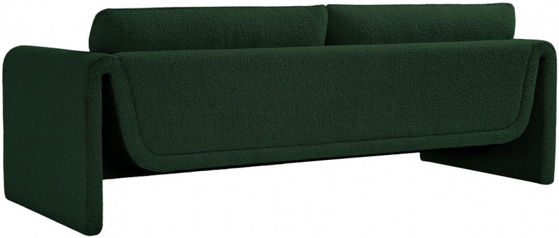 Stylus 86" Boucle Fabric Upholstered Sofa in Green - 198Green-S