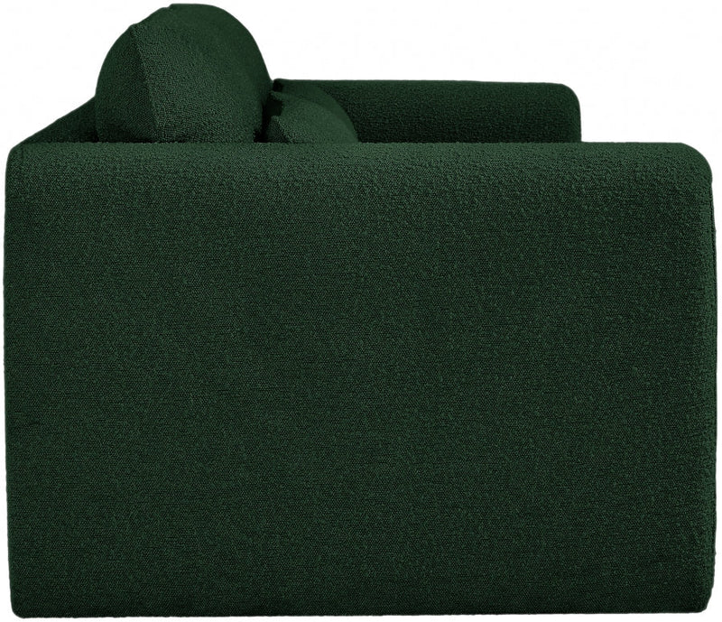 Stylus 86" Boucle Fabric Upholstered Sofa in Green - 198Green-S