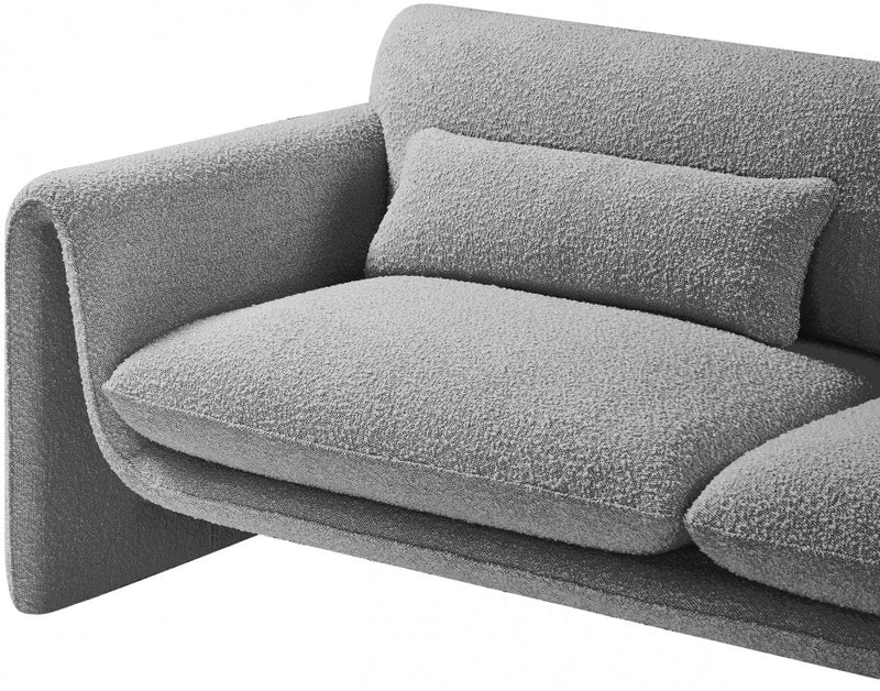 Stylus 86" Boucle Fabric Upholstered Sofa in Grey - 198Grey-S