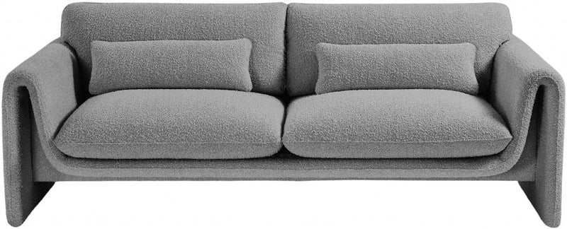 Stylus 86" Boucle Fabric Upholstered Sofa in Grey - 198Grey-S