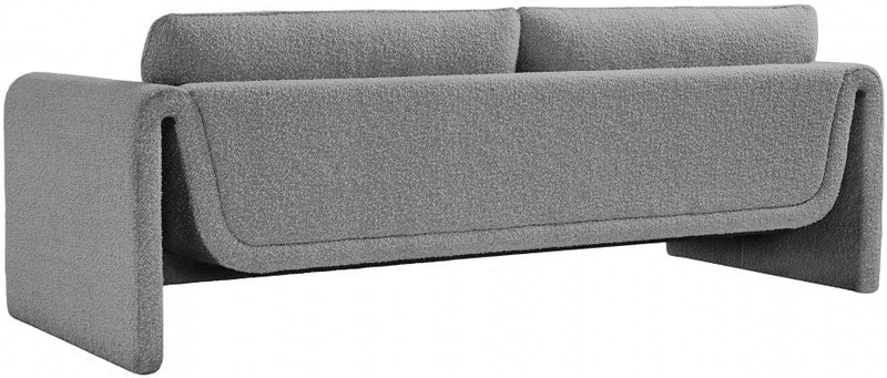 Stylus 86" Boucle Fabric Upholstered Sofa in Grey - 198Grey-S