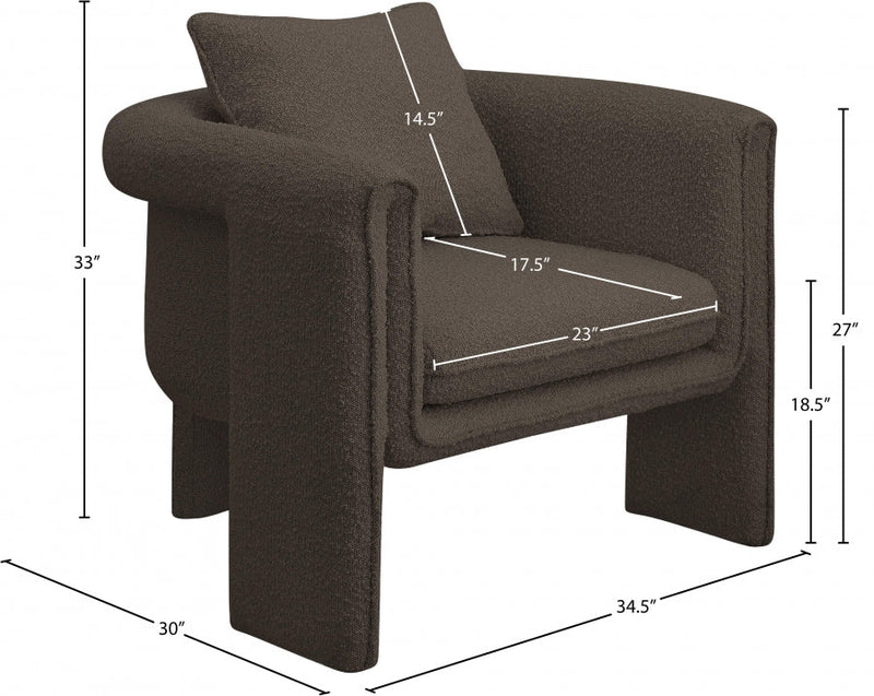 Stylus Boucle Accent Chair in Brown - 425Brown