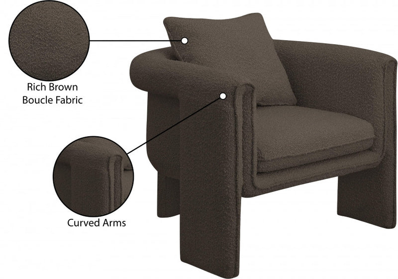 Stylus Boucle Accent Chair in Brown - 425Brown