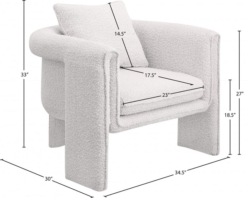 Stylus Boucle Accent Chair in Cream - 425Cream